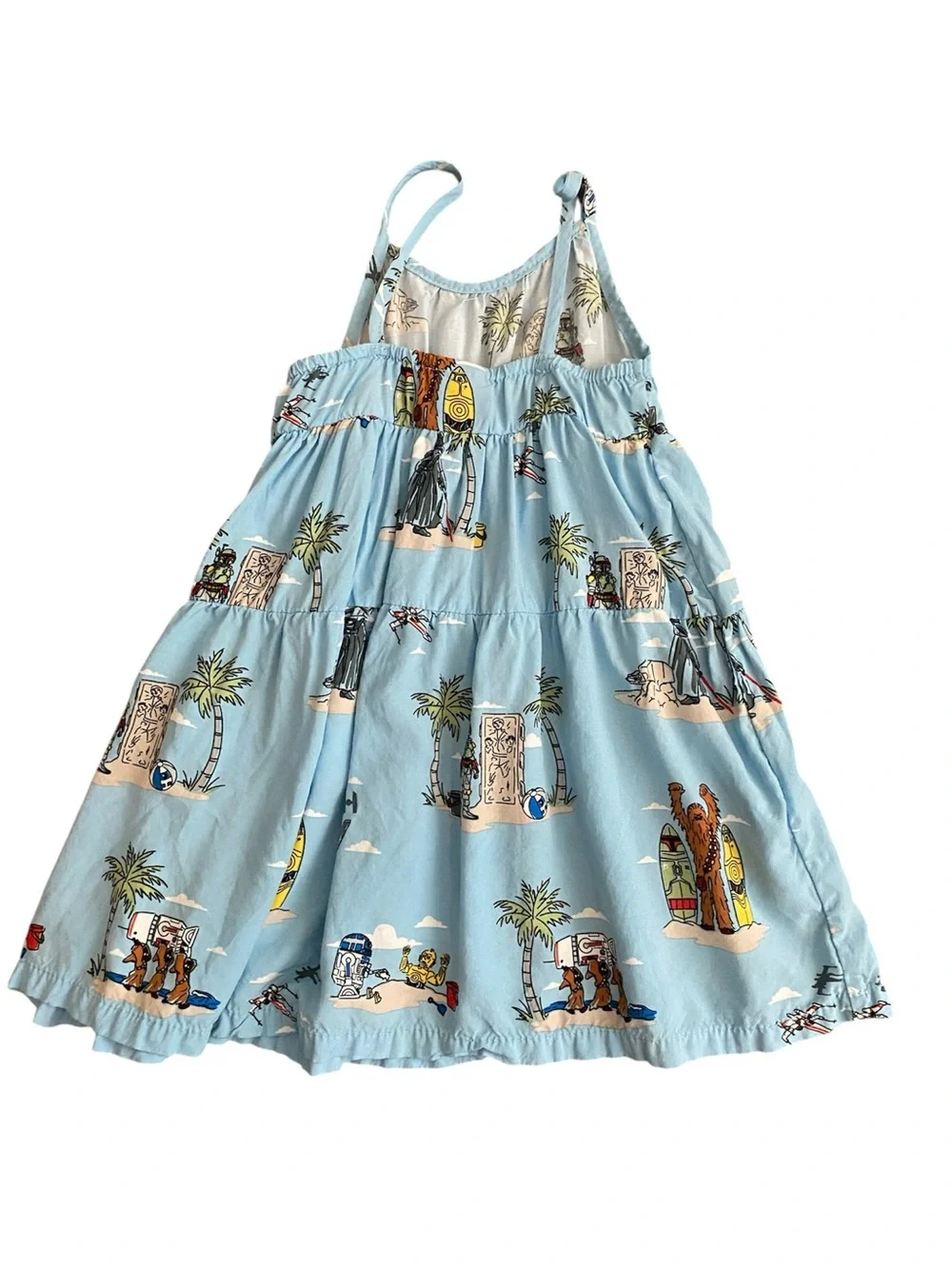 Star Wars Light Blue Printed Girls Dress